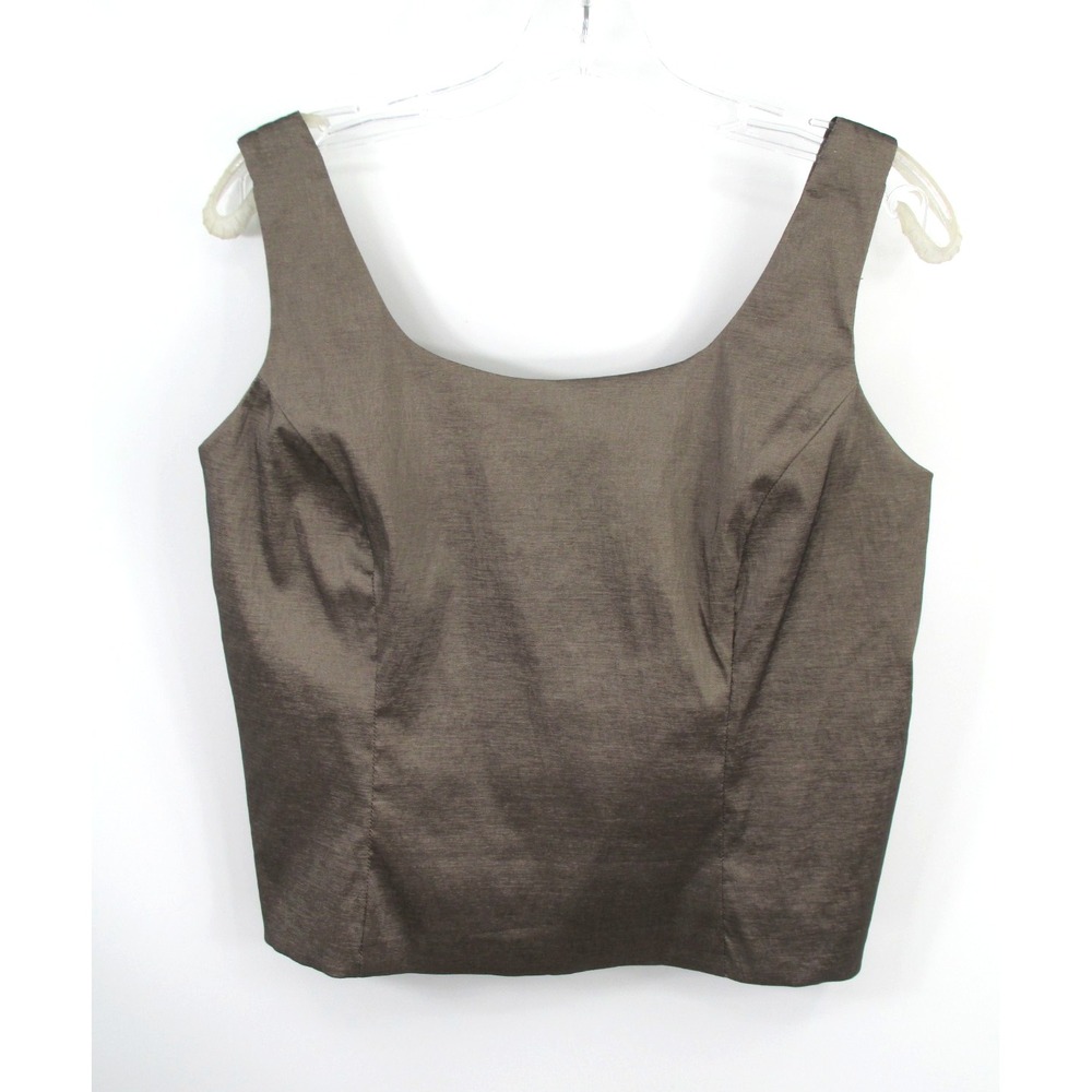 J.R. NITES by Carol Lin Gray Sleeveless Evening Top Blouse Vintage Womens 14